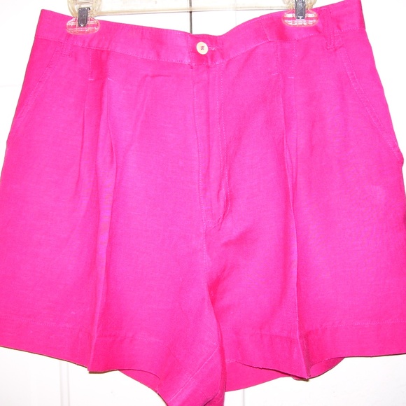 Essentials Style Pink Shorts Linen Blend Size 14P - Picture 7 of 8